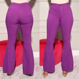 Major High Rise Flare Stretchy Jeans - Purple